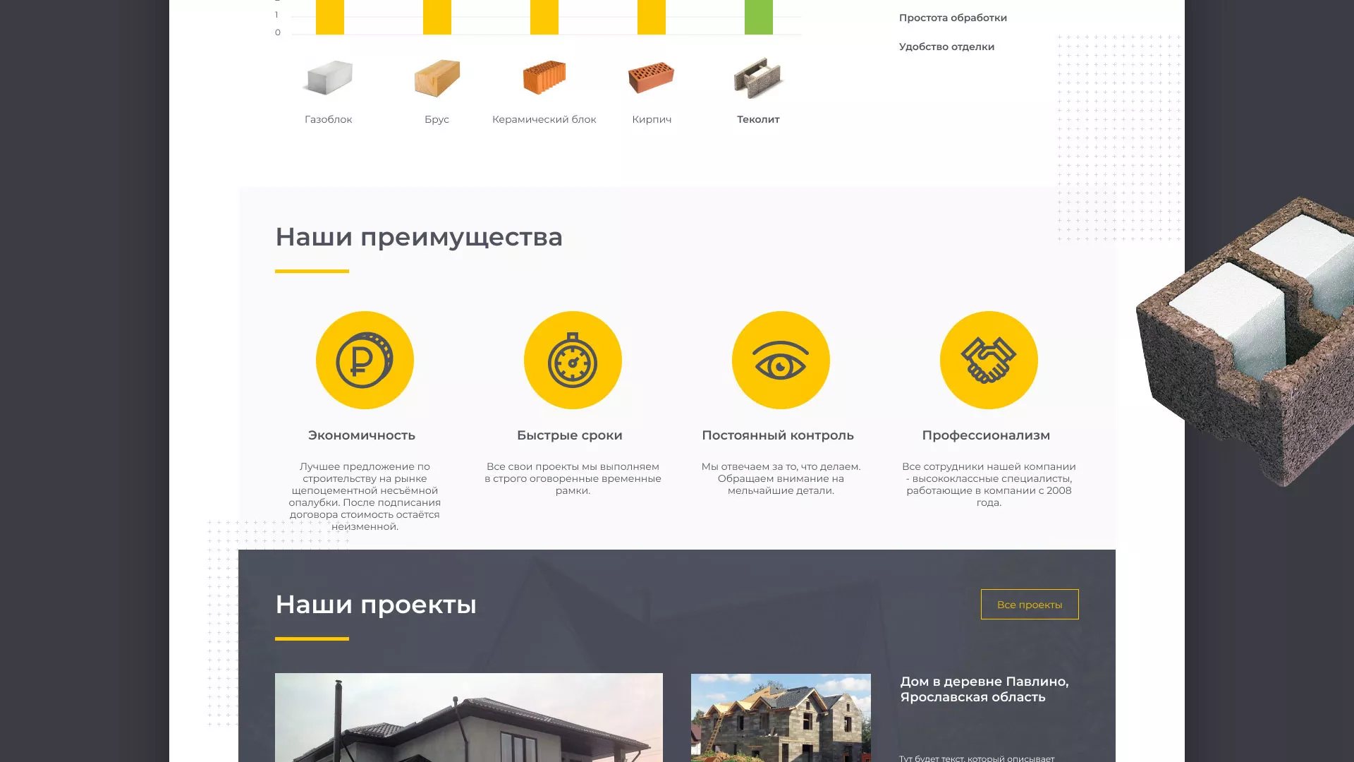 Создание сайта для строительной компании «ЭКОДОМ» в Покачах