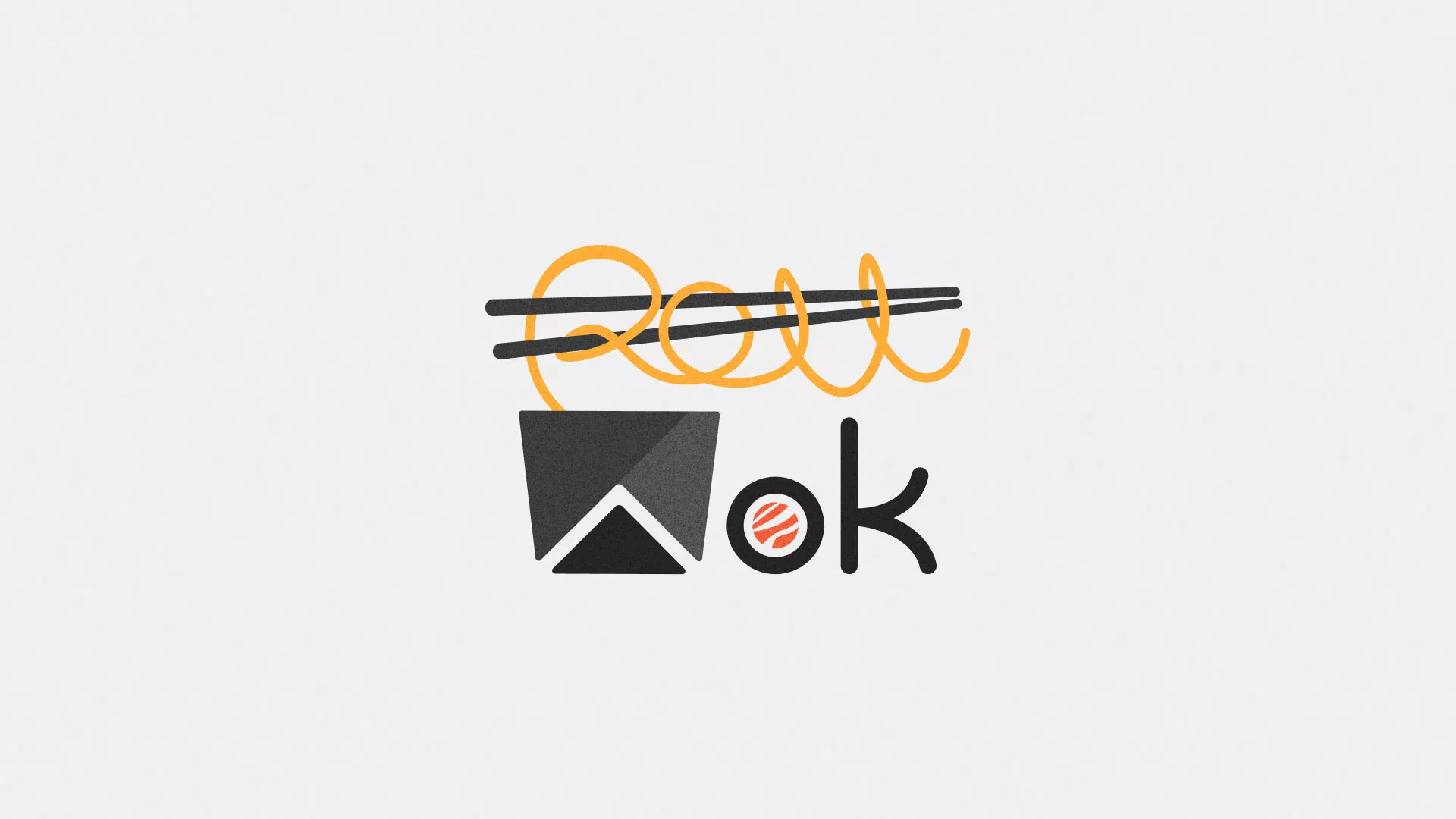 Разработка логотипа суши-бара «Roll Wok Club» в Покачах